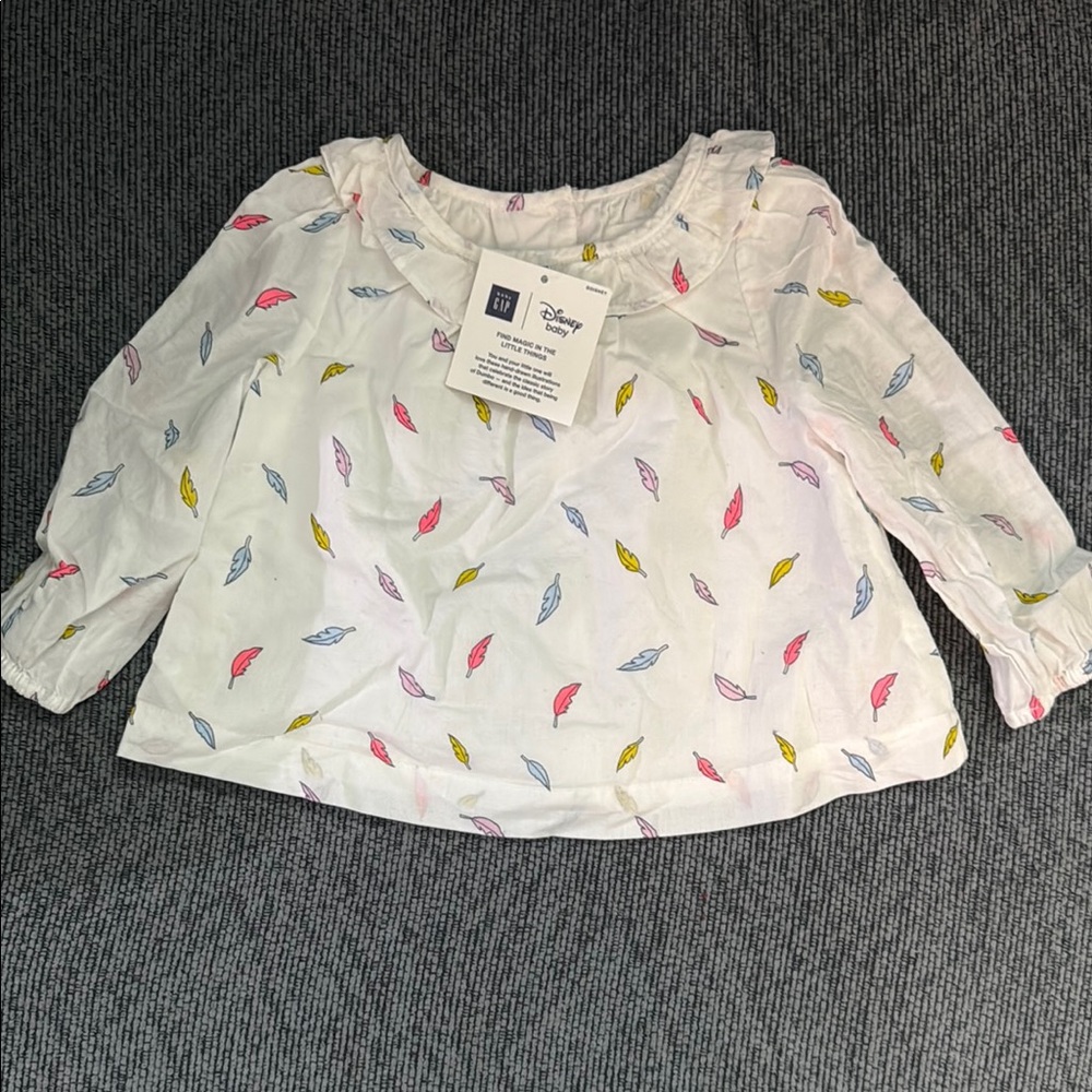 Baby Gap Disney Kids' White Leaf Print Top